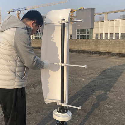 Vertikal Vindturbin 10kW/30kW 12V–220V – Magnetlevitation Kärnlös 2 Blad Nätansluten/Off-Grid Hushåll Båt Gata, 6 Färger