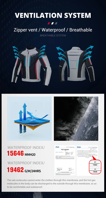 Men's Motorcycle Jackets Anti-fall Wear-resistant Motorbike Jacket With 5pcs Protector Motocross Racing Clothing Protection