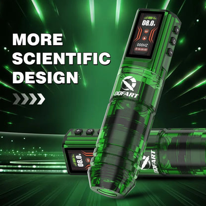 DQFART 1600mAh P2 LED Digital Display Electric Wireless Tattoo Machine Set 12V 6Colors Accessories Body Art Creative Designs