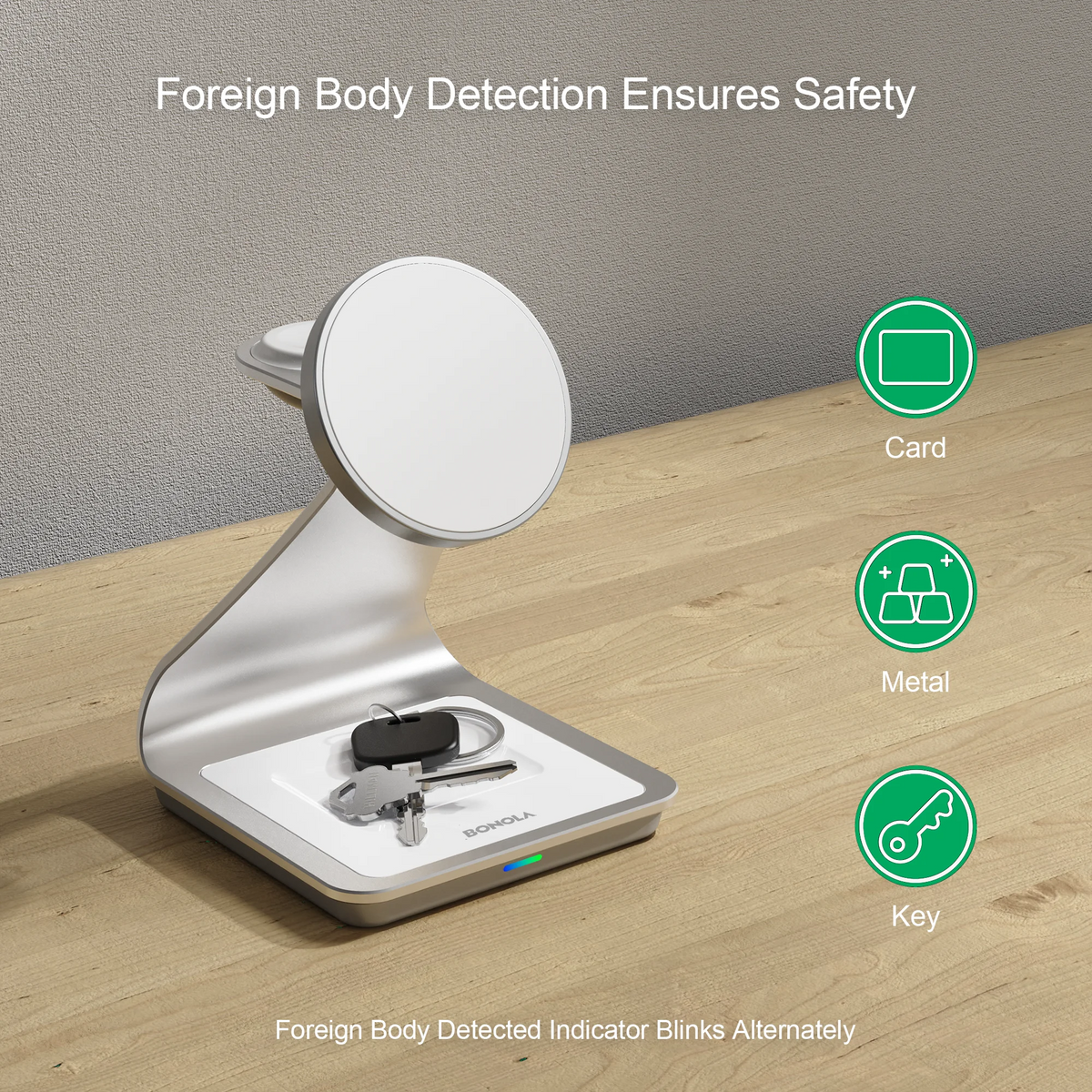 BONOLA 3-i-1 trådlös laddstation för iPhone, Apple Watch och AirPods