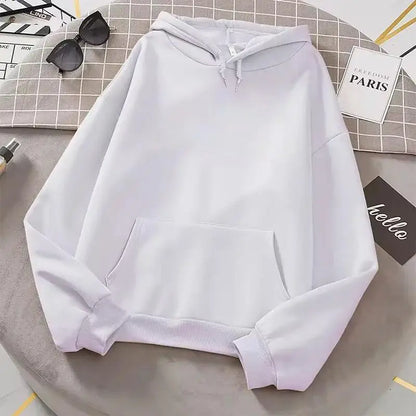 2026 white Hoodies men women Autumn Long Sleeve Pullover Tops Casual Pocket Hoodies Unisex Outer Loose Sport Wear