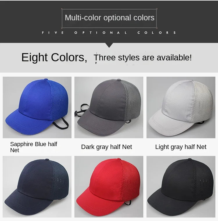 Bump Hat for Safety Baseball Cap Style Hard Hats for Adult Men Women Breathable Lightweight for Head Protection Short Brim
