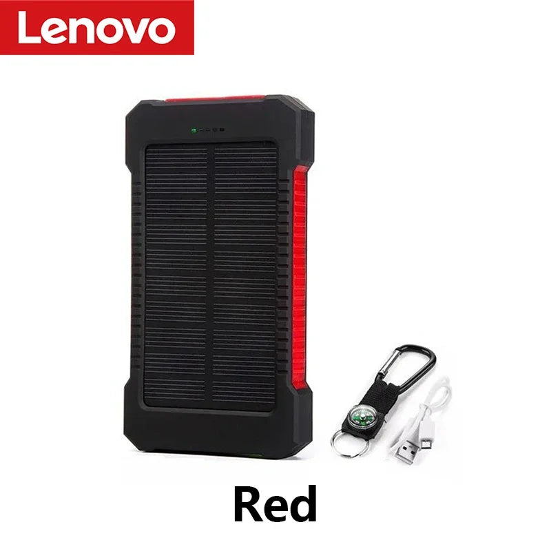 Lenovo 500000mAh Solar Power Bank Portable Large Capacity Super Fast Charging External Battery for iPhone Outdoor Emergency