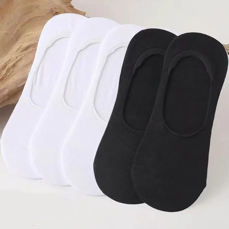 Dam Osynliga Strumpor Svart & Vit – No-Show Andningsbara Casual, 1/5/10-pack One Size