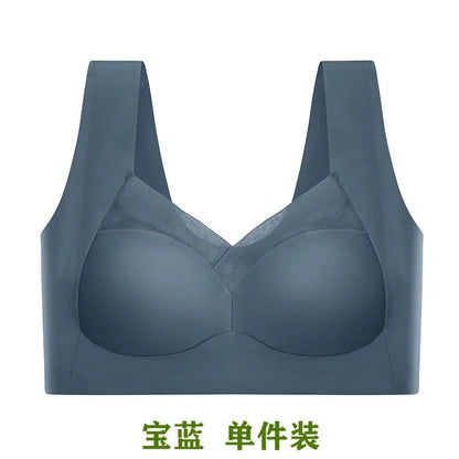 Woman Top Bra Sexy Push Up Bra Seamless Ice Silk Underwear Women Unwired Ring Sleep Lingerie Fitness Sports Bralette Invisible
