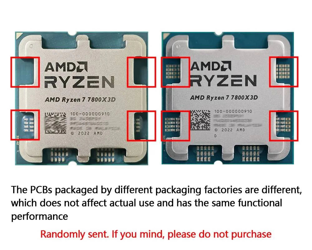 AMD Ryzen 7 7800X3D Gaming CPU Processor 8-Cores 16-Thread GHz 120W TDP 100-00000910 R7 7800x3d Desktop Computer Accessories No Fan