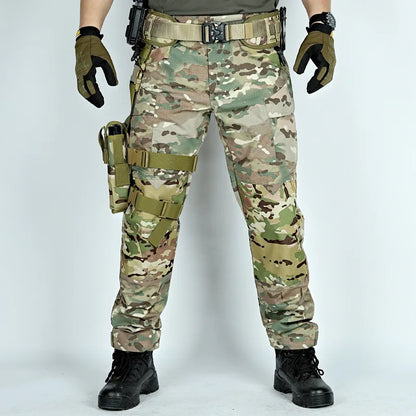 Raiders Tactical Pants Men's Summer Outdoor Work Pants with Multiple Pockets Camouflage Anti Tear Loose Casual Pants