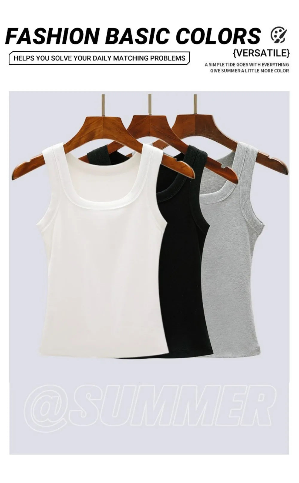 Dam Ribbed 100% Bomull Linne – Ärmlös O-ringning Bodycon Mjuk Andningsbar Sommar, 1/2/3-pack S–XXXL