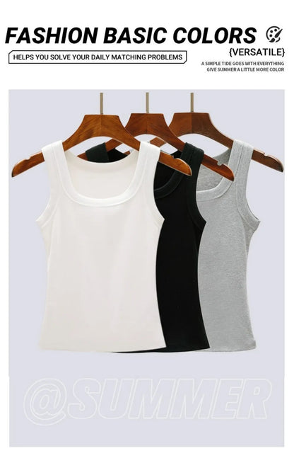 Dam Ribbed 100% Bomull Linne – Ärmlös O-ringning Bodycon Mjuk Andningsbar Sommar, 1/2/3-pack S–XXXL
