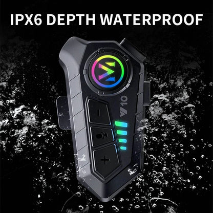 Y10 Motorcycle Helmet Headset Stereo Voice Control Bluetooth 5.3 Hands Free Call IPX6 Waterproof 1000mAh With Ambient Light