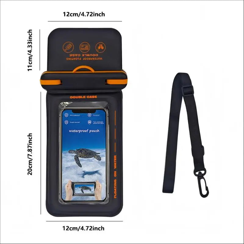Vattentätt Mobilfodral med Flytfunktion – IPX8 30m, Transparent PVC, Passar upp till 7", iPhone & Samsung