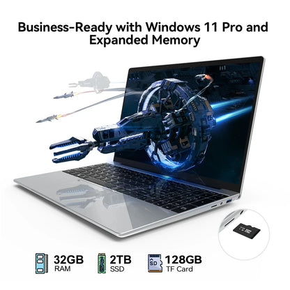 LenO 15,6" Gaming Laptop Intel Core i9-9900 16/32GB RAM Upp till 2TB SSD – Win 11 Pro FHD 1920x1080 Ultratunn Metallram Svart/Silver