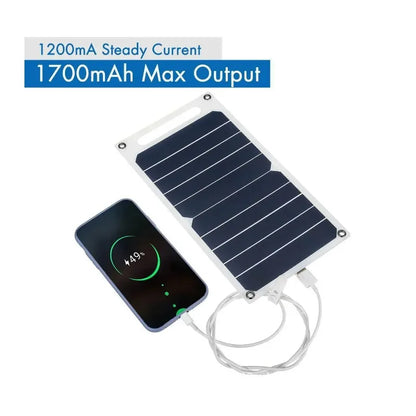 Portable 30W Waterproof Solar Charging Panel USB Type C For Camping Hiking Phone Power Bank Power Supply