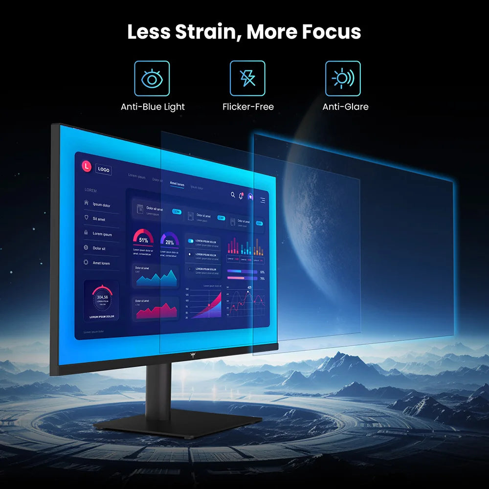 KTC H27T27 Kontorsmonitor 27" 2K QHD – Fast IPS 120Hz OC HDR FreeSync G-Sync 99% sRGB Ramlös VESA EU-lager