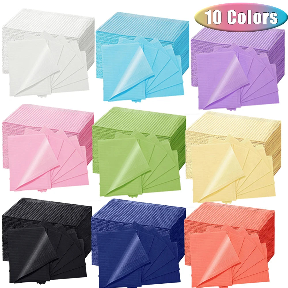 5-125pcs Disposable Waterproof Tattoo Bibs 10 Colors Tattoo Clean Wipes Pad Table Covers Patient Dental Napkins Accessories