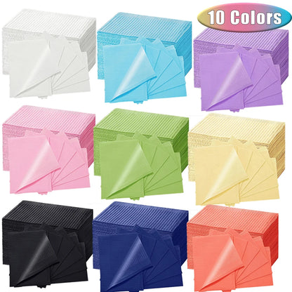 5-125pcs Disposable Waterproof Tattoo Bibs 10 Colors Tattoo Clean Wipes Pad Table Covers Patient Dental Napkins Accessories