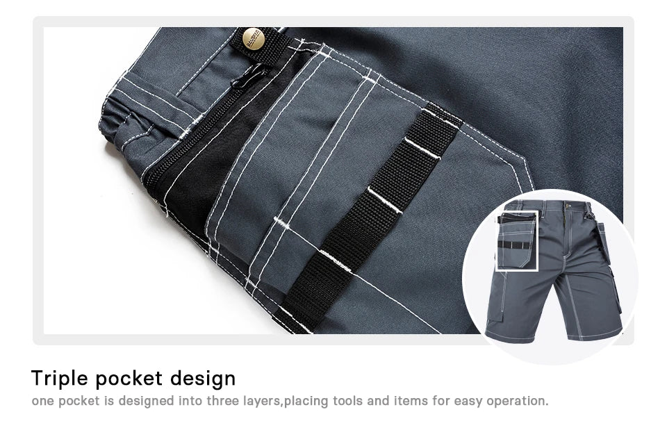 Men's durable multi-pocket work pants cargo work shorts workwear for Men