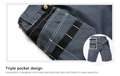 Men's durable multi-pocket work pants cargo work shorts workwear for Men