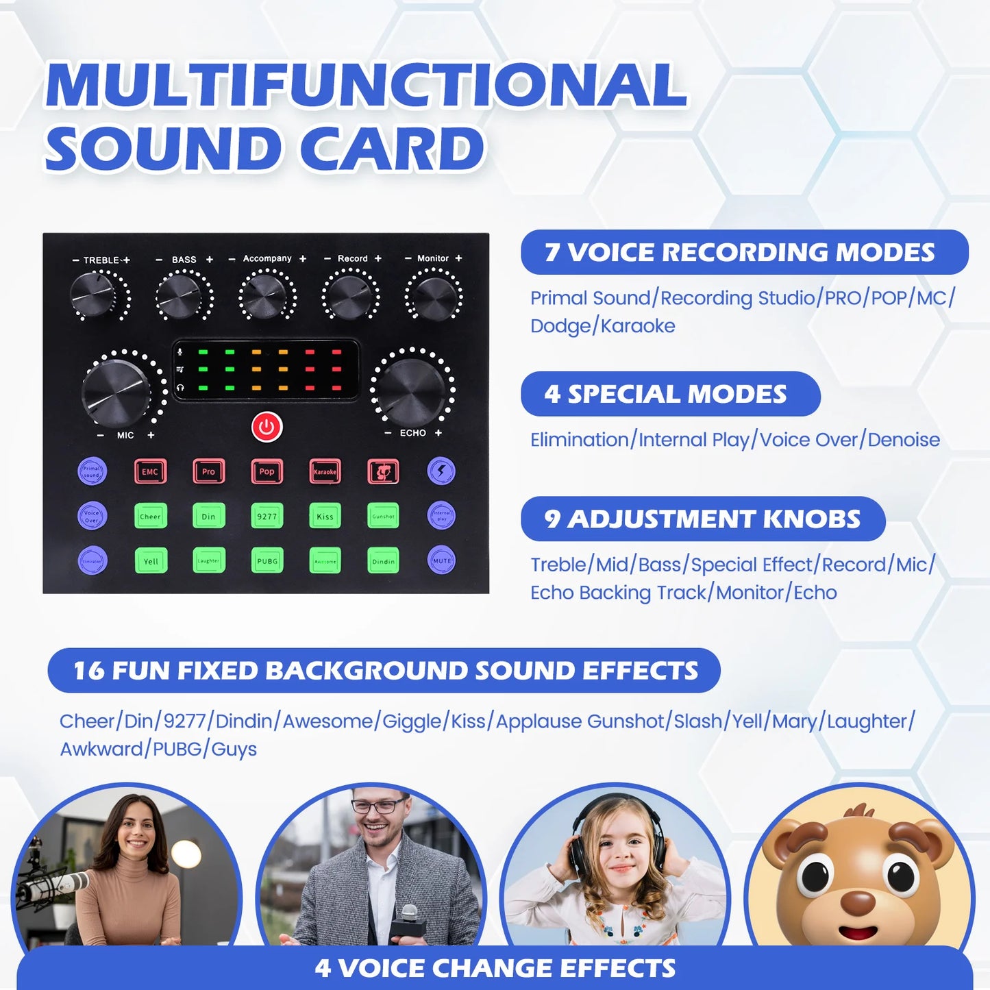 Professional Studio Recording Kit Podcast Music Mixer Equipment Condenser Microphone Set for PC Smartphone Laptop Computer Vlog
