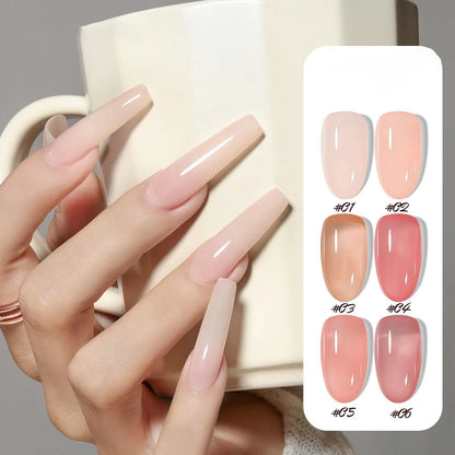 1-6pcs SHAKA Spring Ice Skin Naked Pink Gel Nail Polish 2026 New Style Versatile And Stylish Nail Art Nail Supplies