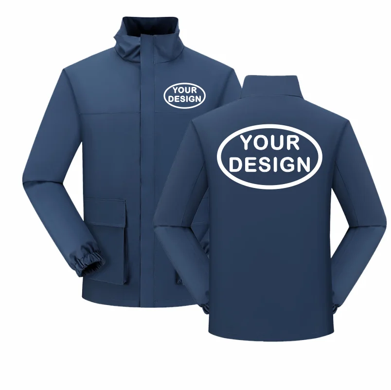 Autumn Men's Stand Up Collar Jacket Custom LOGO Printing Embroidery Company Brand Outdoor Waterproof And Windproof Thin Version