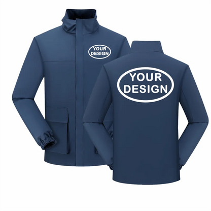 Autumn Men's Stand Up Collar Jacket Custom LOGO Printing Embroidery Company Brand Outdoor Waterproof And Windproof Thin Version