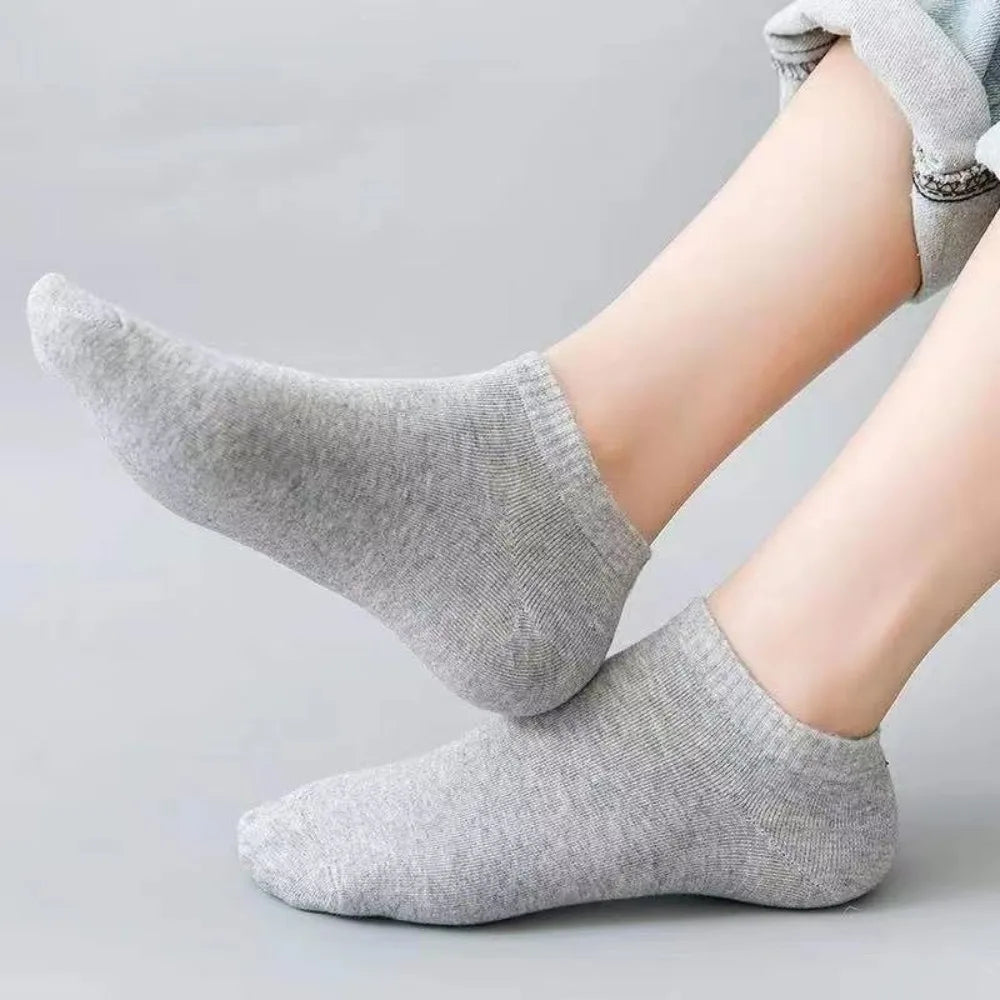 Unisex Båtsockor – Tunna, Andningsbara, Anti-lukt, 6–40-pack, Svart/Vit/Grå
