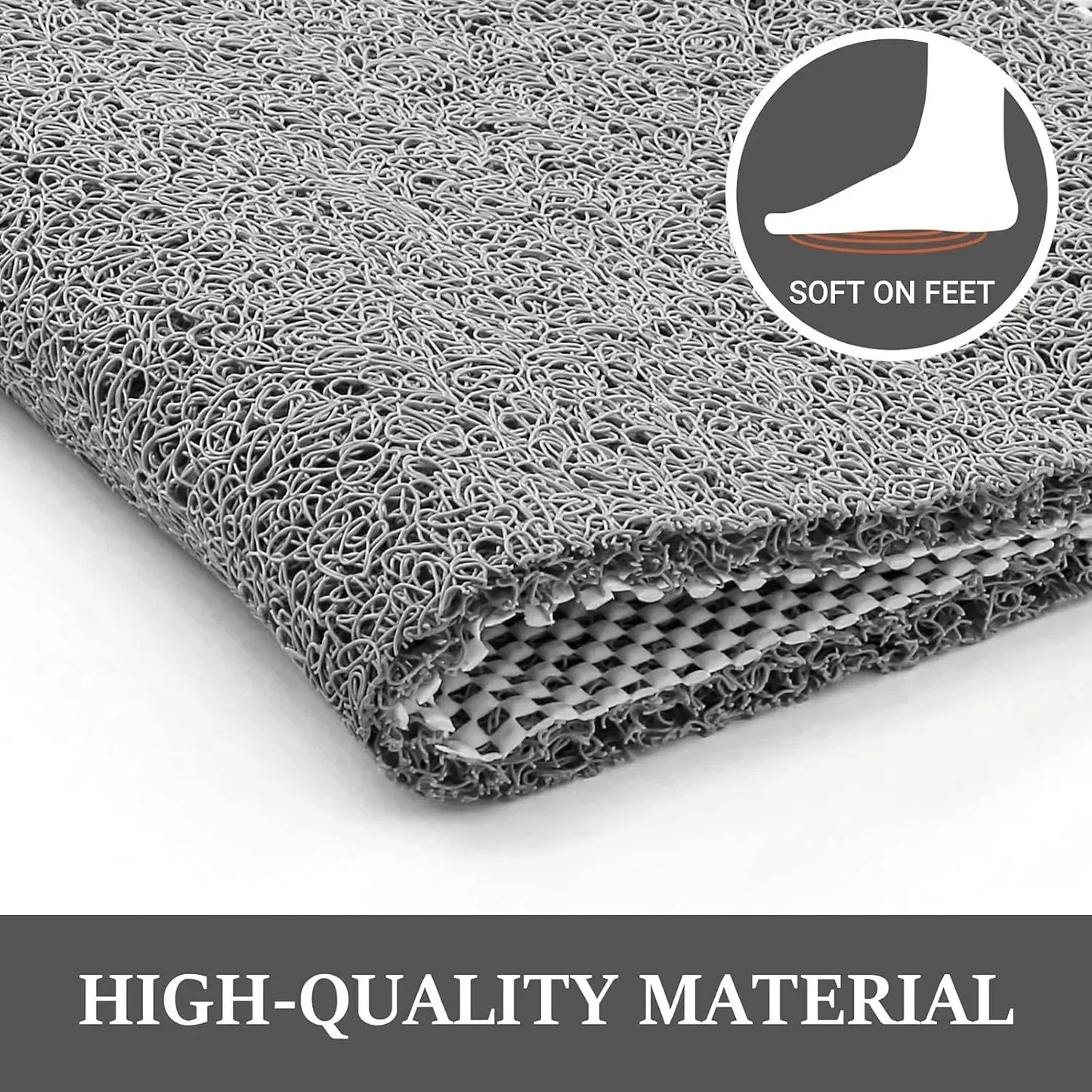 1pcs Shower Mat Bathtub Mat,24x16 inch, Non-Slip Bath Mat with Drain, Quick Drying PVC Loofah Bathmat for Tub Shower,Bathroom