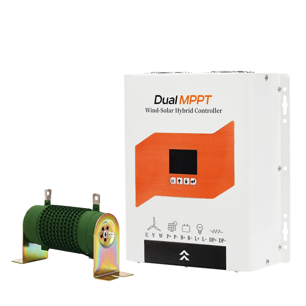EKPAOWE Vertikal Vindturbin 3kW 12V/24V/48V – MPPT, Dual MPPT Sol+Vind Hybrid eller med 4×100W Solpaneler, EU-lager Polen