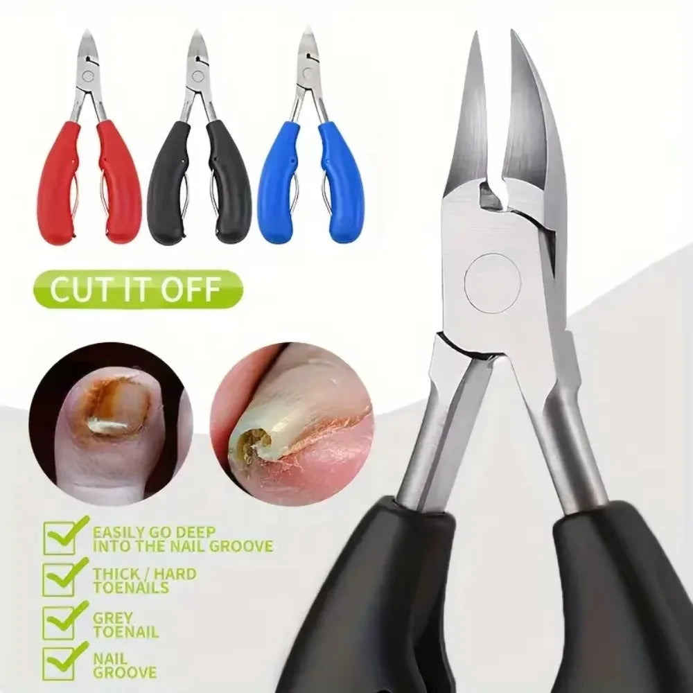 Professional Toe Nail Clippers Cutter Ingrown Toenail Tool Thick Nail Dead Skin Dirt Remover Super Sharp Curved Blade Nail Tools