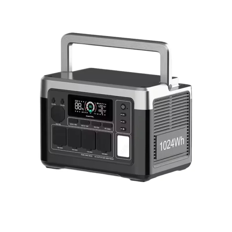 OUKITEL P1000 PLUS 1800W Portable Power Station 1024Wh Lifepo4 Battery Solar Generator, Home Backup Outdoor Camping Mobile Power