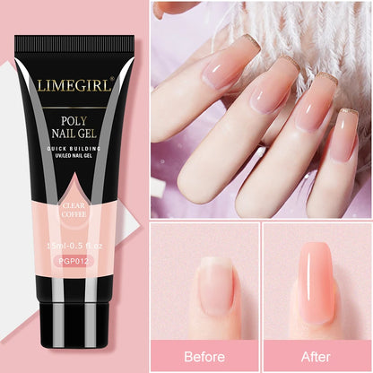 LIMEGIRL 25Colors Poly Extension Nail Gel For Nails Art Acrylic Manicure Design UV Varnishes Semi Permanent Quick Extension Gel