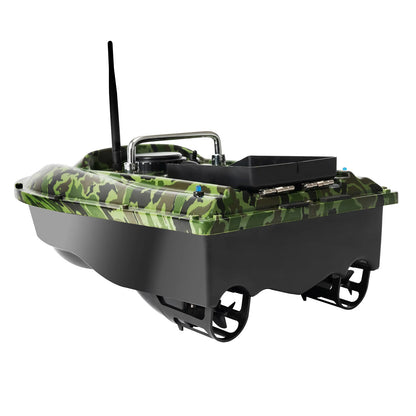 RC Fiskebåt med Fjärrkontroll 500m – Dubbelmotorer, LED, 1,5kg Last, 2–3h Batteritid, Grön