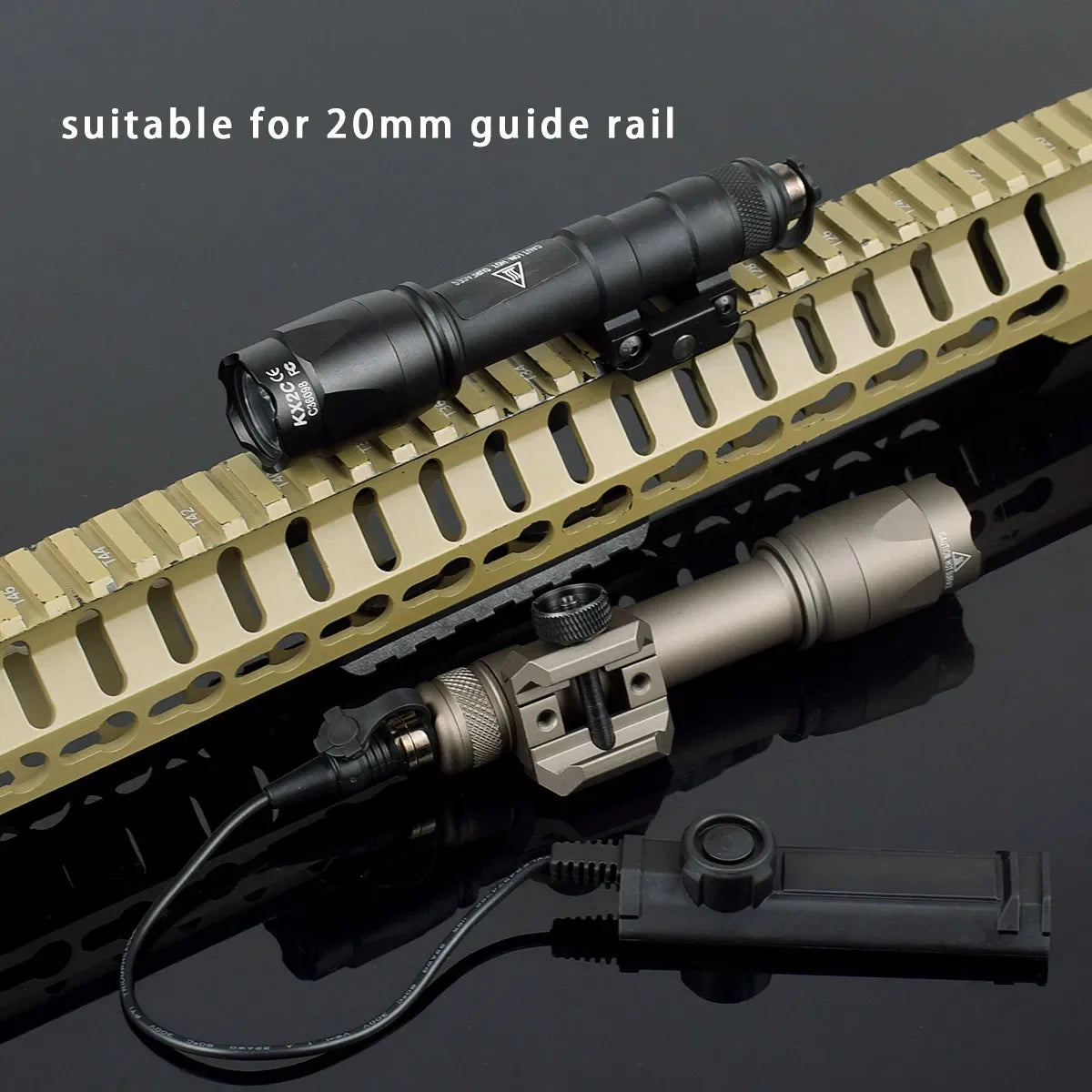 Taktisk M600 Vapenlamp med Tryckströmbrytare för 20 mm Skena