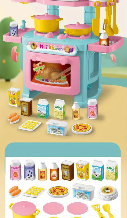 Mini köksbänk lekset DIY simulerad mat servis lekstuga rollspel