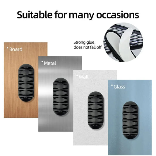 10-pack kabelhållare i silikon – flexibel kabelorganisering