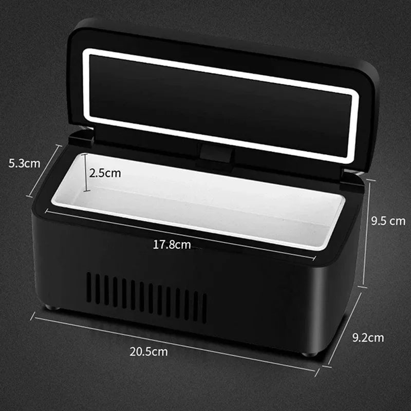 Bärbar Insulinkylare & Medicinkylskåp – LCD-skärm, Batteridriven