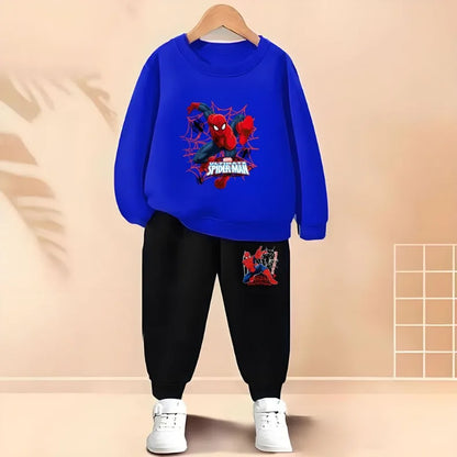 2026 Spring Autumn Children's Hoodies Sets Boys Cartoon print Pullover and Long Pants Two Piece Set Kids Casual Thin Tracksuit