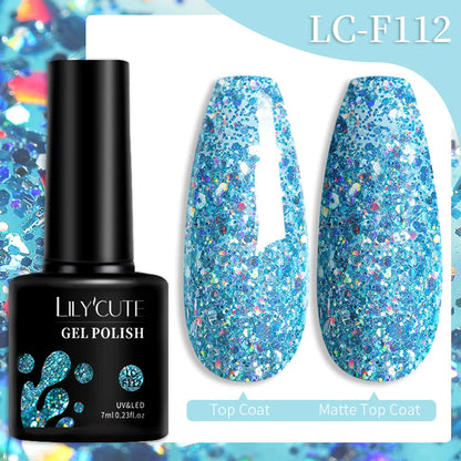 LILYCUTE 129 Colors 7ML Nail Gel Polish Nail Supplies Vernis Semi Permanent Nail Art Manicure Soak Off LED UV Gel Nail Varnishes