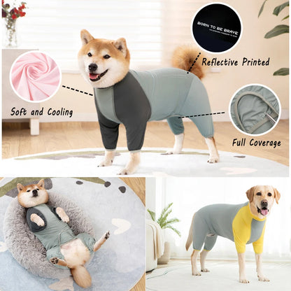 Dog Pajamas Onesie Summer Sun Protection Quick-Dry Bodysuit Clothes Anti-shedding Full Body Pet Jumpsuit for Medium Large Dogs