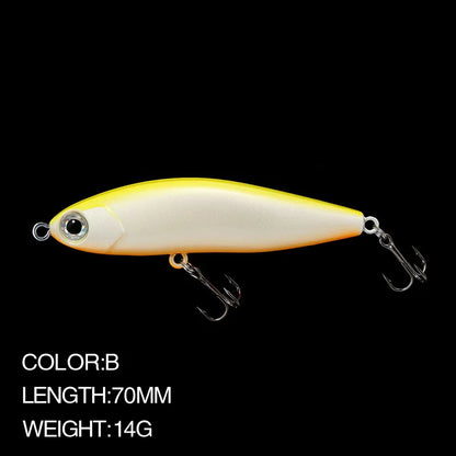 Pencil Warped Mouth Fish Sea Bass Bait Fake Bait 14G70MM Sinking Fishing Accessories Swimming Bait 3D Fish Eye