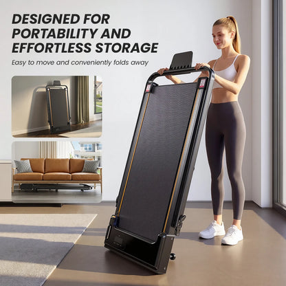 Formill FT51/FT50/FT52 Treadmill 2 In 1 Walking Running Treadmill 0.75-2.5HP Foldable Under Desk Treadmill38*95cm Running Area With Armrest LED Display Oil Drip Hole Indoor Home Gym Exercise Machine