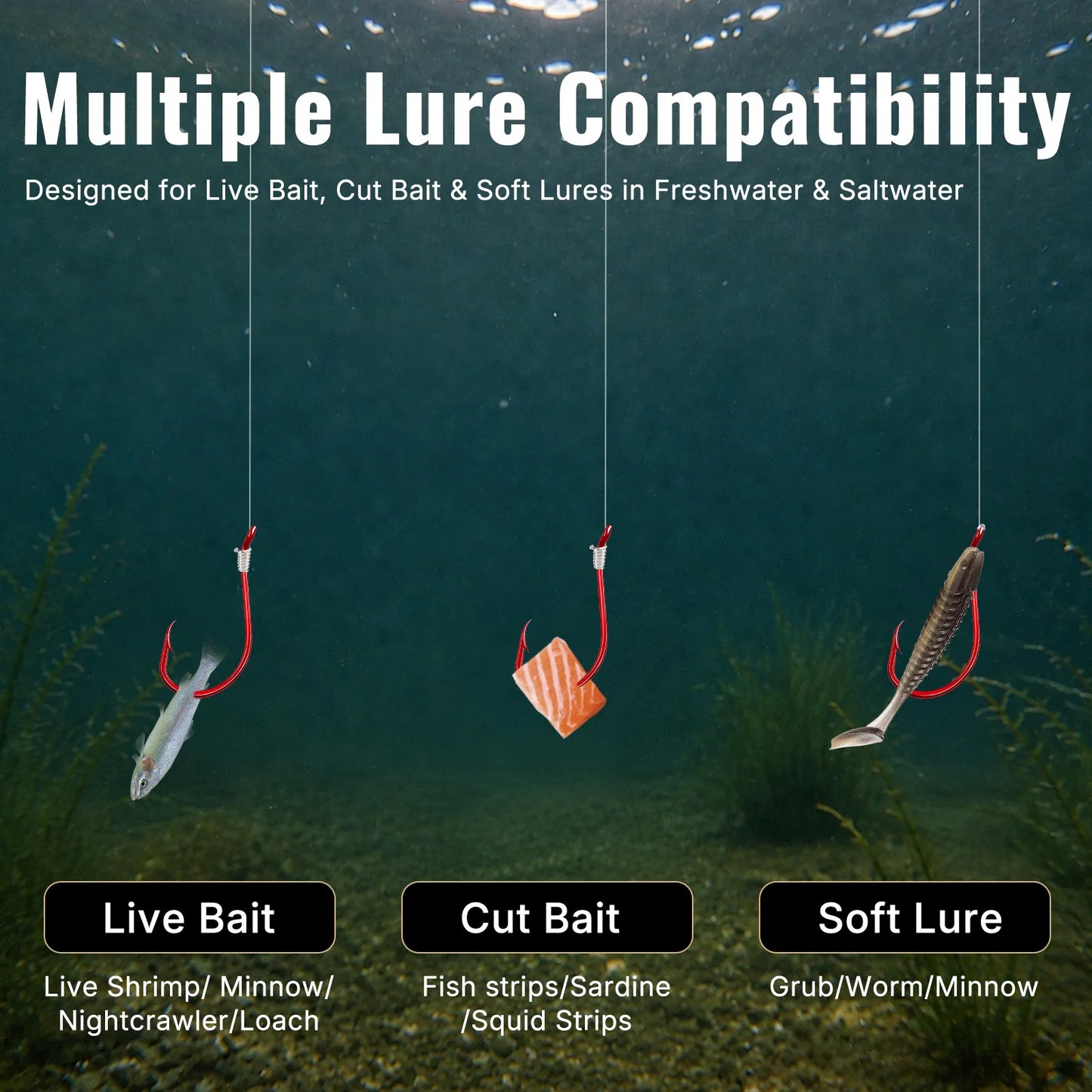 9KM Red Octopus Hook Fishing Extra Strong Versatile Fishing Hook Live Bait Hook for Saltwater