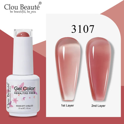 Clou Beaute Semi-transparent Jelly Color UV Gel Manicure Gel Nail Nail Supplies For Professionals Semi-permanent Varnish 15ml