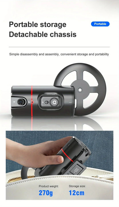 P02 360 ° Rotation Desktop Phone Stand Automatic Face Tracking for iPhone 16 15 Samsung S23 Xiaomi Handheld Gimbal Selfie Stick