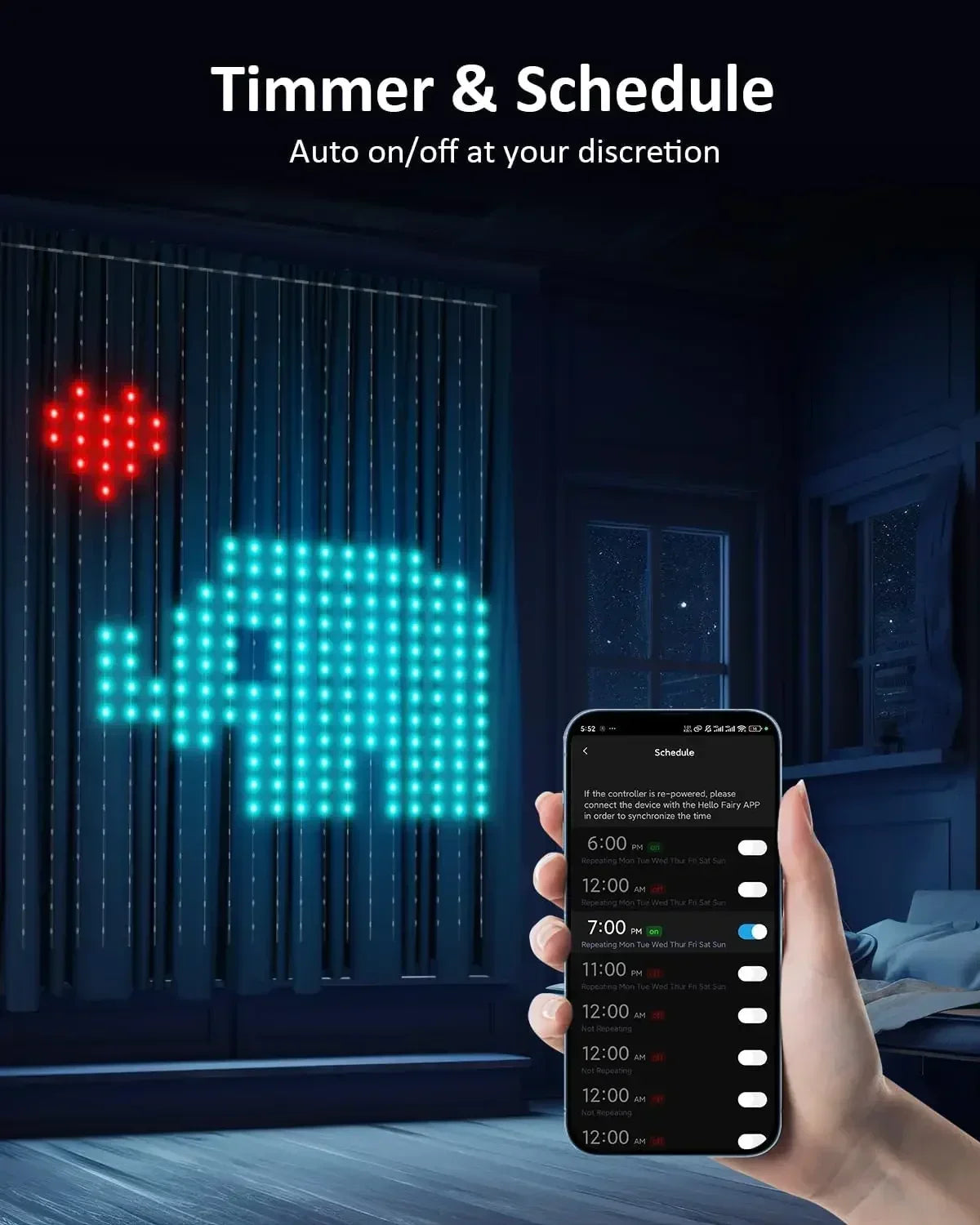 DIY LED-ljusgardin med appstyrning