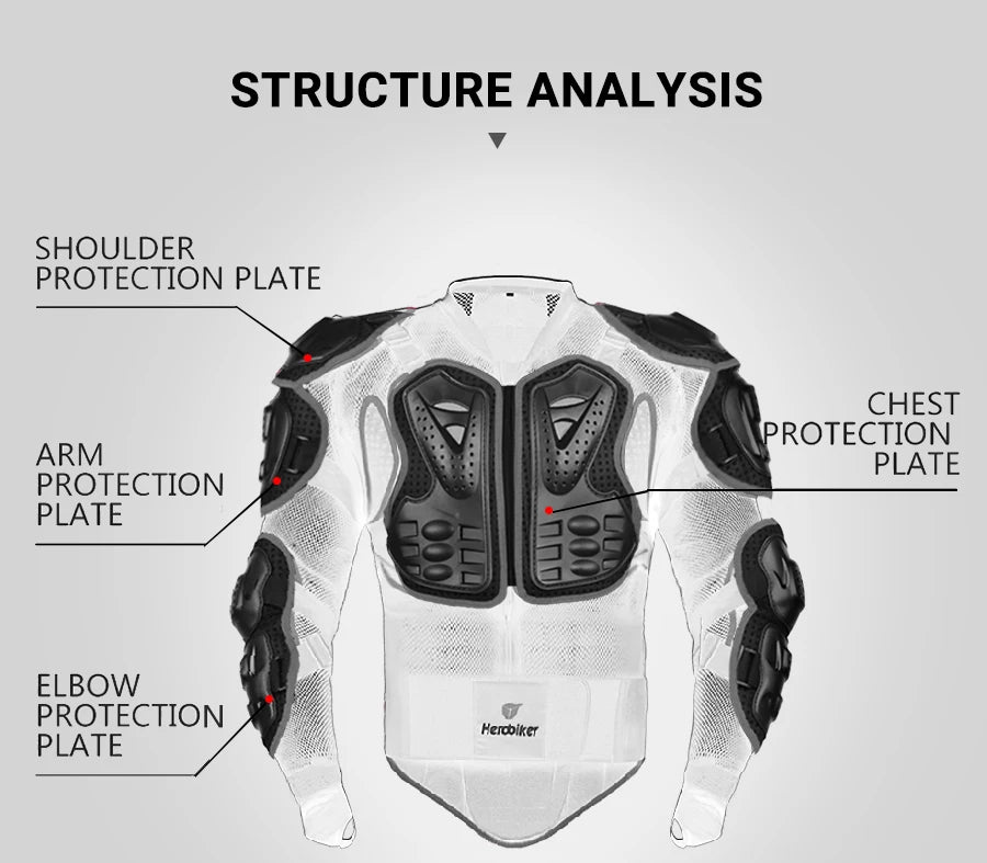 HEROBIKER Motorcycle Jacket Men Body Armor Motorcycle Armor Moto Motocross Racing Jacket Riding Motorbike Moto Protection  S-5XL