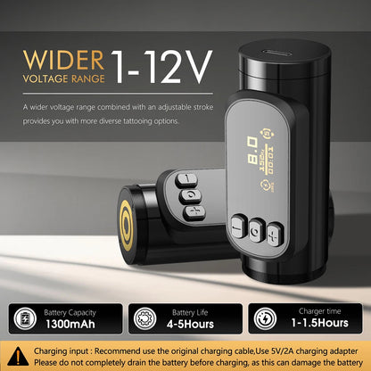 Ambition Sally 270 Wireless Tattoo Machine Adjustable Stroke 2.0-3.5mm Permanent Makeup Rotary Pen Coreless Motor Tattoo Suppy