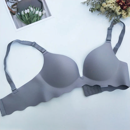 Women Seamless Push Up Bras Solid Wire Free Lingerie Not Empty Cup Bralette Female Intimate Comfort Bra French Fashion Underwear