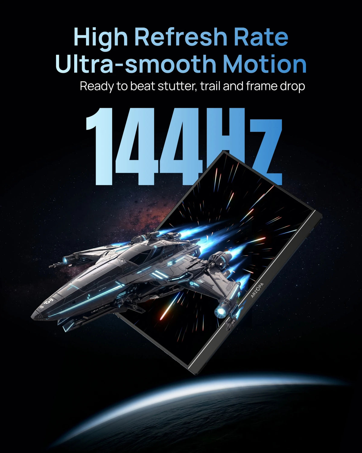 ARZOPA Z1FC portabel skärm 16,1 tum – Full HD IPS, 144 Hz
